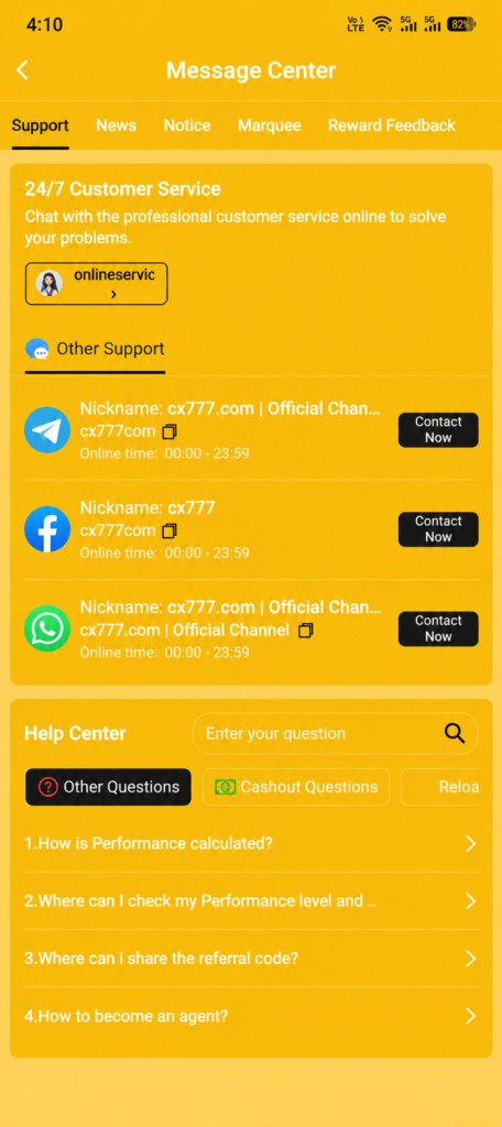 CX777 Game-customer support team